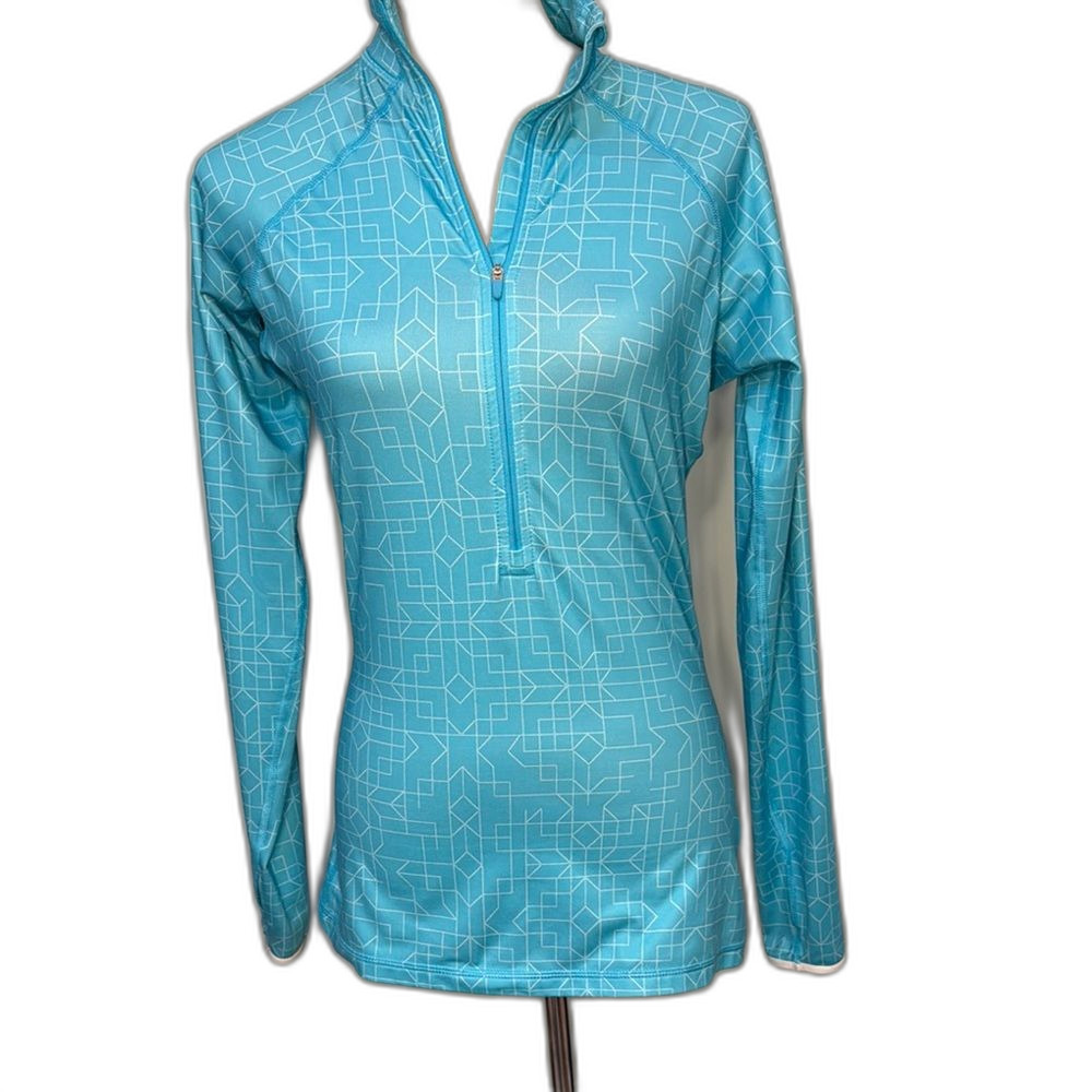 Nike Pro dri-Fit Blue and White Pullover 1/2 zip Size M